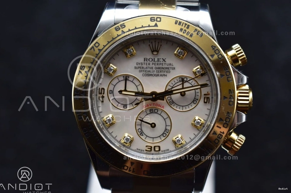 Diamond V YG Of Edition Clean Pearl Mother 116503 Dial on 740 SS White 1:1 SA4130 NewStyle Best Bracelet Daytona 0718